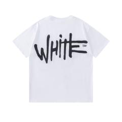 OW Graffiti Handwritten Logo Dual Front Back Short Sleeve T-shirt