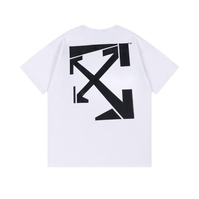 OW Classic Serif Logo Big Arrow Dual Print Short Sleeve T-shirt