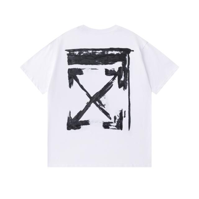 OW Brush Stroke Arrow Dual Print Short Sleeve T-shirt