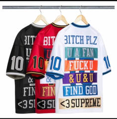 Suprem* SS26 Week1 Find God Rhinestone Patch Football Jersey
