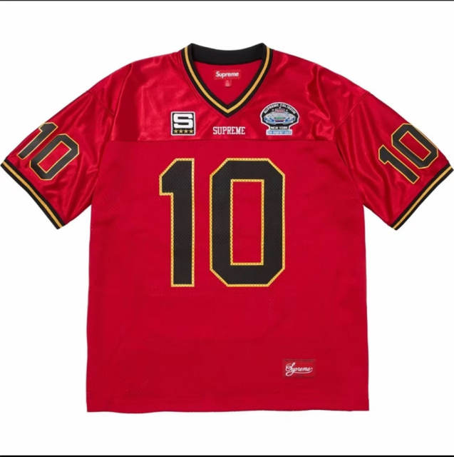 Suprem* SS26 Week1 Find God Rhinestone Patch Football Jersey