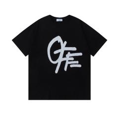 OW Graffiti Handwritten Logo Dual Front Back Short Sleeve T-shirt