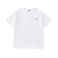 OW Chaotic Scribble Diagonal Stripe Dual Front Back Short Sleeve T-shirt