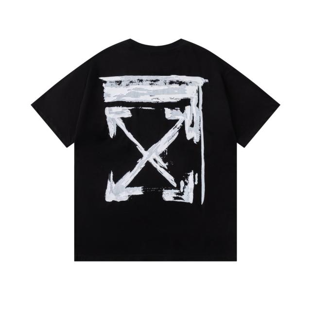 OW Brush Stroke Arrow Dual Print Short Sleeve T-shirt