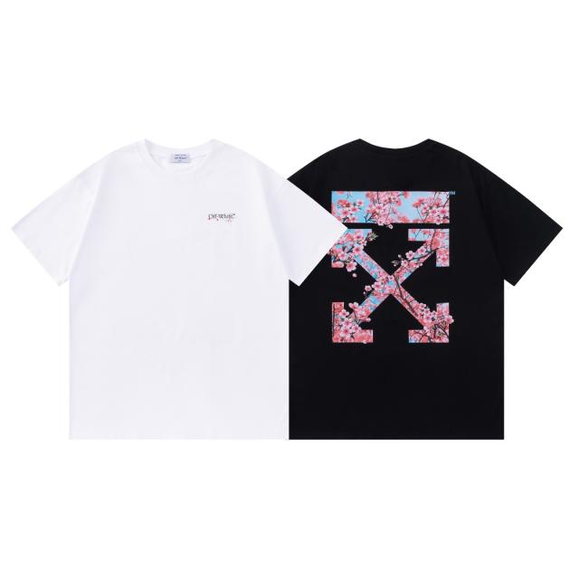 OW herry Blossom Arrow Dual Front Back Short Sleeve T-shirt