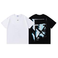 OW Watercolor Dripping Arrow Dual Front Back Short Sleeve T-shirt