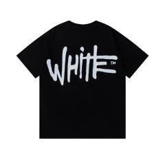 OW Graffiti Handwritten Logo Dual Front Back Short Sleeve T-shirt