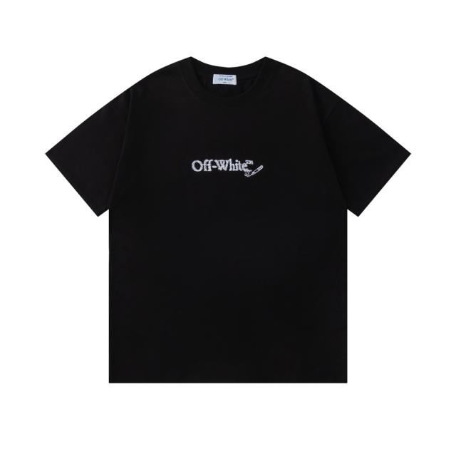 OW Sketch Scribble Line Arrow Dual Front Back Short Sleeve T-shirt
