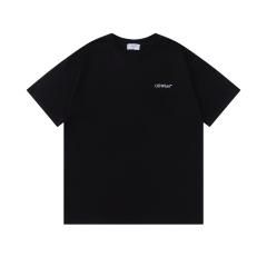 OW Renaissance Angel Sketch Diagonal Stripe Dual Print Short Sleeve T-shirt