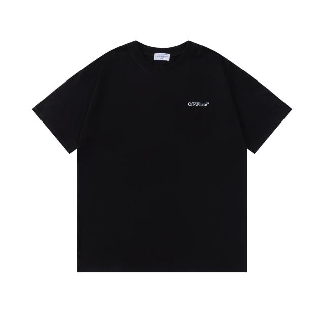 OW Renaissance Angel Sketch Diagonal Stripe Dual Print Short Sleeve T-shirt