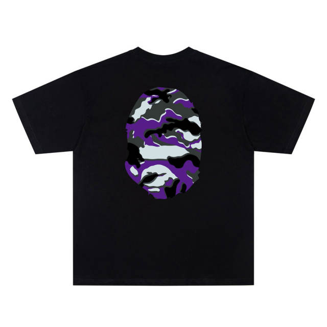BAPE SS26 Glitch Camo Distorted Ape Head Graphic Short Sleeve T-shirt