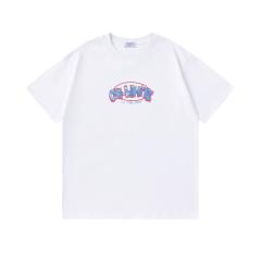OW Red Outline Blue Brushstroke Arrow Dual Front Back Short Sleeve T-shirt