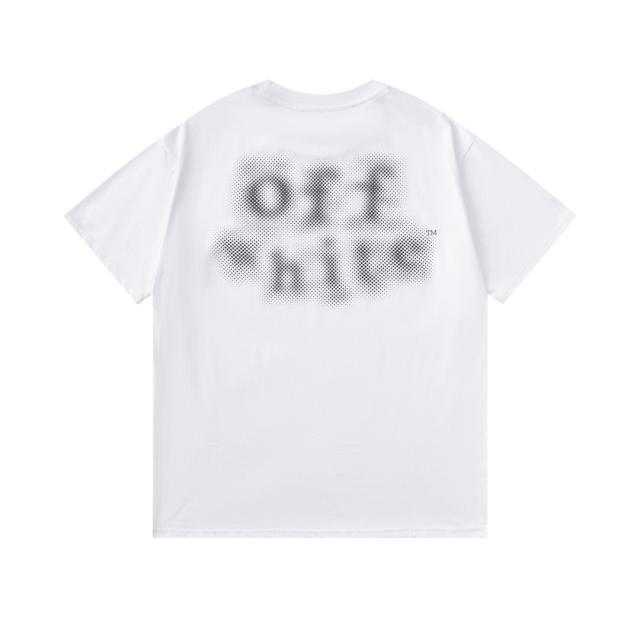 OW Simple Hollow Outline Arrow Dual Front Back Short Sleeve T-shirt
