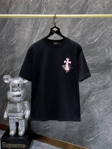 Chr0me Hearts Splash Paint Cross Dual Front Back Short Sleeve T-shirt