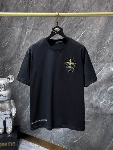 Chr0me Hearts Patchwork Gold Silver Cross Dual Front Back Short Sleeve T-shirt