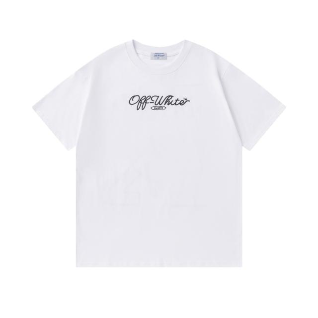 OW Scissors Outline Arrow Dual Front Back Short Sleeve T-shirt