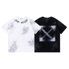 OW Brushstroke Smudge Tie-dye Arrow Dual Front Back Short Sleeve T-shirt