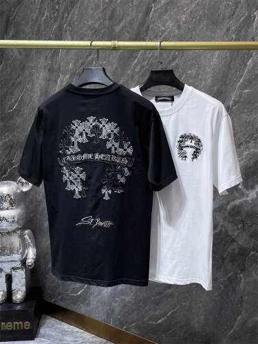 Chr0me Hearts St.Barth Multi Cross Horseshoe Patch Dual Front Back Short Sleeve T-shirt
