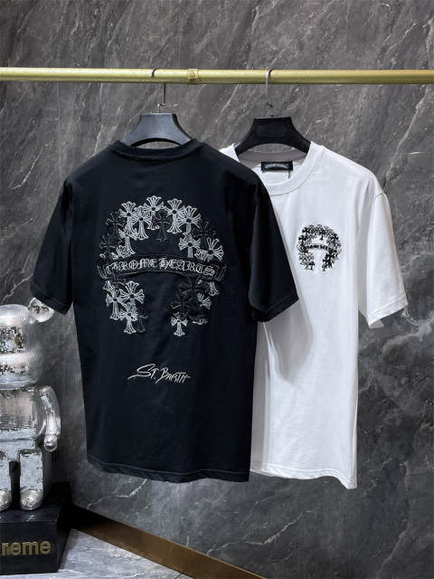 Chr0me Hearts St.Barth Multi Cross Horseshoe Patch Dual Front Back Short Sleeve T-shirt