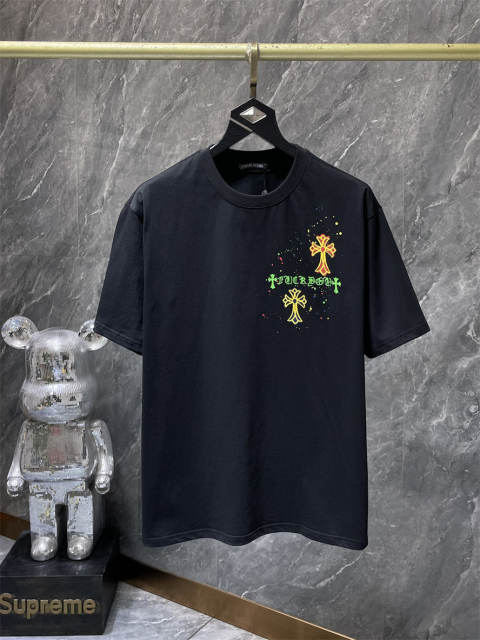 Chr0me Hearts St.Barth Multi Cross Horseshoe Patch Dual Front Back Short Sleeve T-shirt