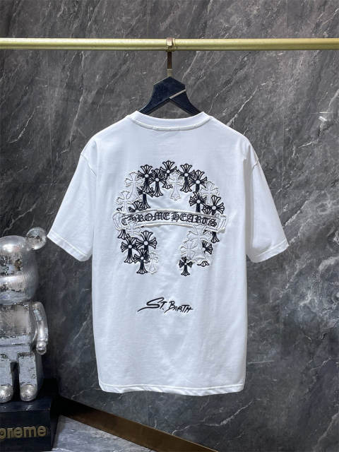 Chr0me Hearts St.Barth Multi Cross Horseshoe Patch Dual Front Back Short Sleeve T-shirt