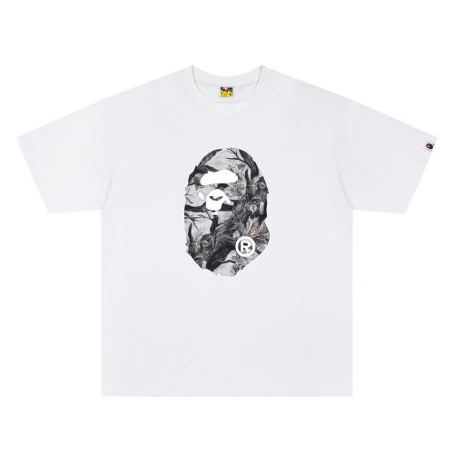 A Bathing Ape Bape Ink Painting Tree Ape Head Dual Front Back Print Short Sleeve T-shirt