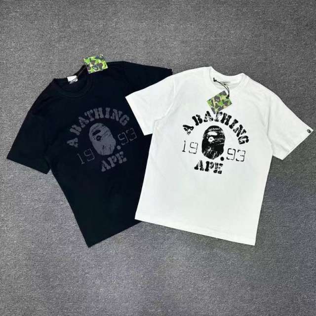 1:1 Quality Bape Ape Big Ape Logo T-Shirt Black White