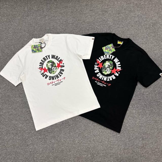 1:1 Quality Bape A Bathing Lightning T-Shirt Black White