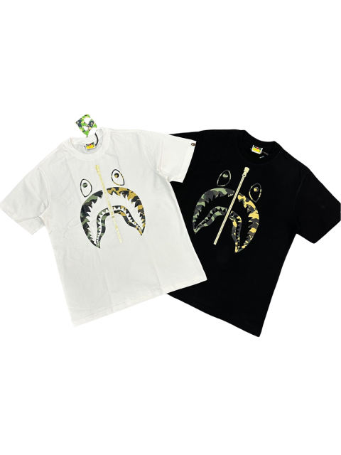 1:1 quality Bape Shark Zipper Print Tee 2 colors