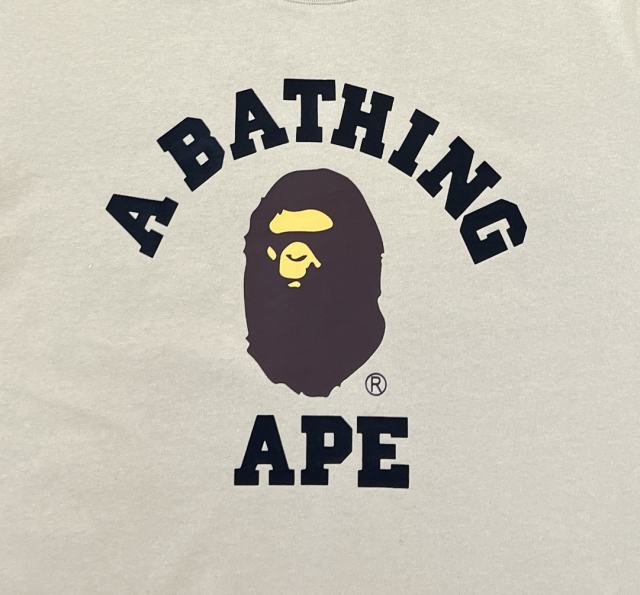 1:1 Quality Bape Ape Small Head Letter Print Tee 4 colors