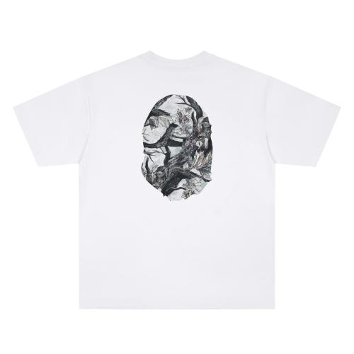 A Bathing Ape Bape Ink Painting Tree Ape Head Dual Front Back Print Short Sleeve T-shirt