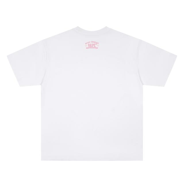 A Bathing Ape Bape Pink Cherry Blossom Camo Ape Head Front Print Short Sleeve T-shirt