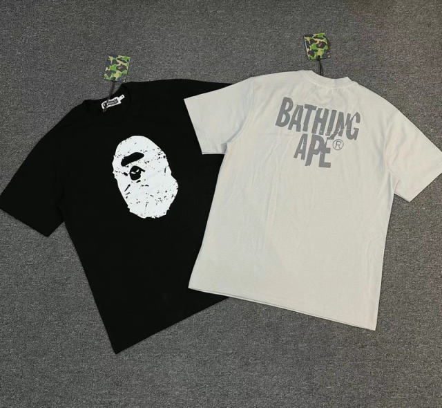 1:1 Quality Bape Ape Big Ape Logo T-Shirt Black White