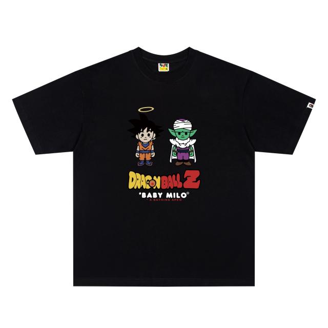 A Bathing Ape Bape × Dragon Ball Z Goku Piccolo Baby Milo Front Print Short Sleeve T-shirt
