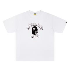 A Bathing Ape Bape Classic College Arch Ape Head Chenille Patch Front Print Short Sleeve T-shirt