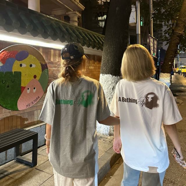 1:1 quality Bape Ape Logo Tee 2 colors