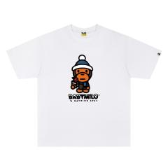 A Bathing Ape Bape Winter Baby Milo Cake Dual Front Back Print Short Sleeve T-shirt