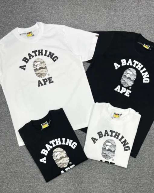 1:1 quality Bape Hand Painted Graffiti Ape Head Print Tee 2 colors