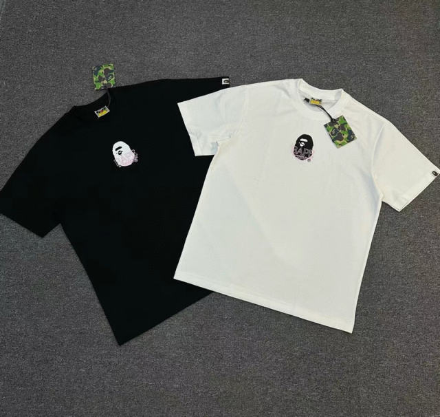 1:1 Quality Bape Small Ape Logo T-Shirt Black White Gray