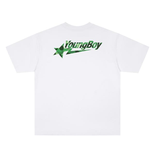 A Bathing Ape Bape × YoungBoy Never Broke Again Camo Arch Ape Head Dual Front Back Print Short Sleeve T-shirt