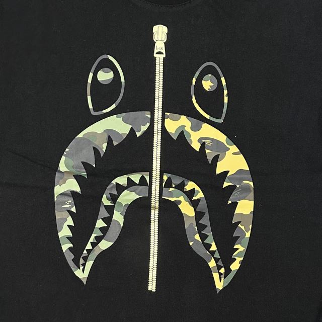 1:1 quality Bape Shark Zipper Print Tee 2 colors