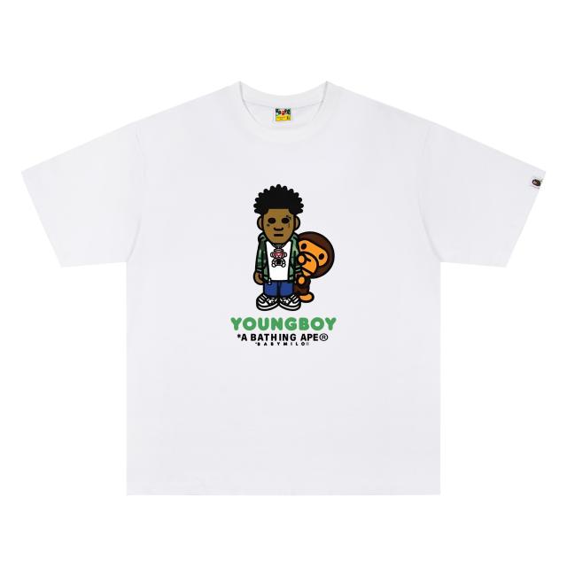 A Bathing Ape Bape × YoungBoy Co-brand Baby Milo Q-version Character Front Print Short Sleeve T-shirt