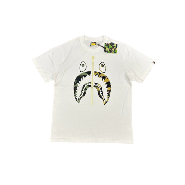 1:1 quality Bape Shark Zipper Print Tee 2 colors