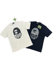 1:1 quality Bape Ape Beard Letter Print Tee 2 colors