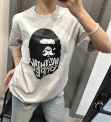 1:1 quality Bape Ape Beard Letter Print Tee 2 colors