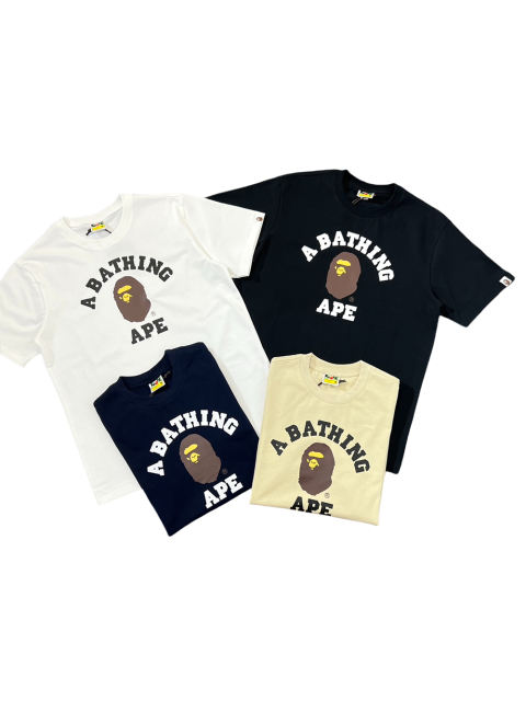1:1 Quality Bape Ape Small Head Letter Print Tee 4 colors