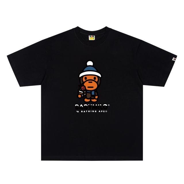 A Bathing Ape Bape Winter Baby Milo Cake Dual Front Back Print Short Sleeve T-shirt