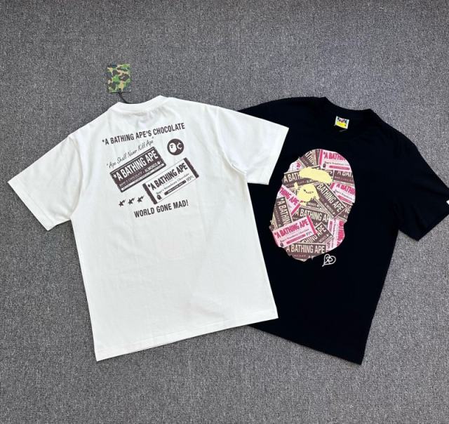 1:1 Quality Bape A Bathing 26SS Chocolate T-Shirt White Black