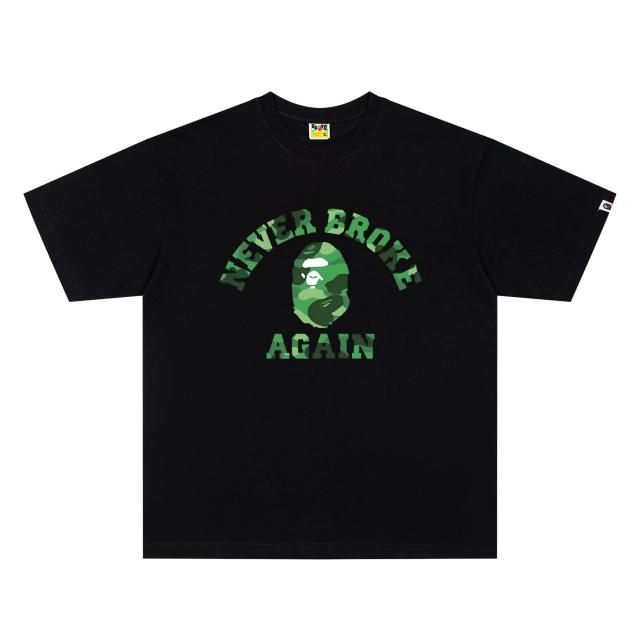 A Bathing Ape Bape × YoungBoy Never Broke Again Camo Arch Ape Head Dual Front Back Print Short Sleeve T-shirt