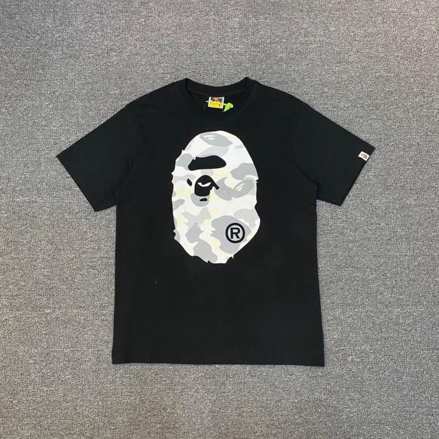 1:1 Quality Bape Glow in The Dark A Bathing Ape T-Shirt Black White